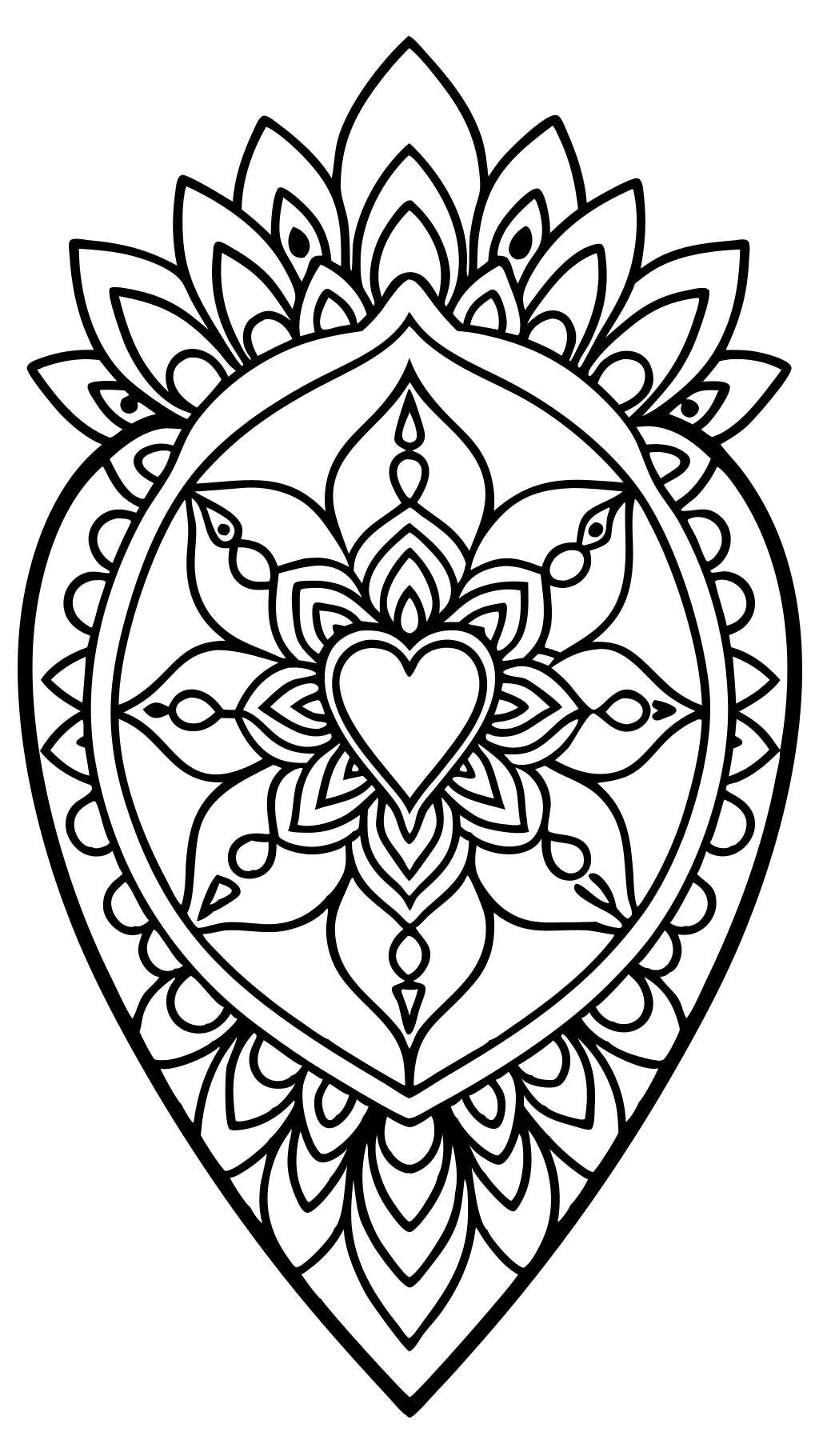 Corazón Mandala para colorear